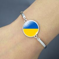 ◘ Ukraine France Spain Canada UK USA Brazil Russia Poland Flag Bracelet World Flag Silver Plated Charm Bracelet for Women Girls