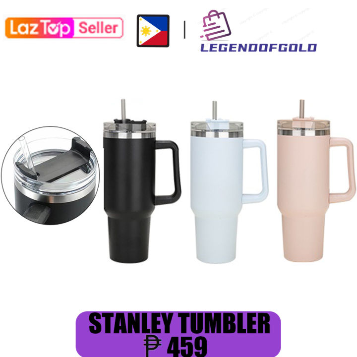 Tumbler　Stanley　Flask　Tyeso　Straw　Shape　Coffee　Lazada　With　Stainless　Cup　Steel　304　Insulated　Lids　Handle　PH　40oz　Termos　Tumbler　Original　Vacuum　Cup
