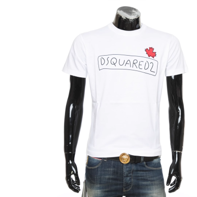 เสื้อยืดเสื้อคอกลมแขนสั้นอเนกประสงค์ลำลองของผู้ชาย D2 Dsquared2 S71GD1130 S23009