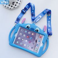 Stitch Cover สำหรับ 9.7 2017 2018 Mini Case สำหรับ 10.2 Pro 9.7แท็บเล็ต Soft Silicon Stand Funda Case สำหรับ Air 1 2พร้อมเชือก