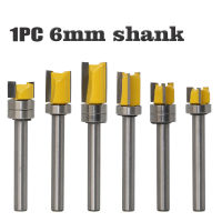 1PC 6Mm Shank Router บิตตัดบานพับ Mortising ตรง Mill Trimmer ทำความสะอาดขอบสีแดงสำหรับงานไม้เครื่องมือ