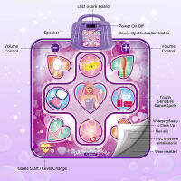 QWZ เสื่อเต้นรำของเล่นเด็กเกมแผ่นเต้นรำที่มีไฟ LED 6โหมดเกมปรับระดับเสียงในตัวเพลงสำหรับสาวๆอายุ3-10ของขวัญ