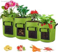 ✟✼ Plant Bags Fabric Plant Pots Grow Bags 4/7/10 gallon Fabric Garden Potato Pot Greenhouse Vegetable Growing Bags Gardening Tools