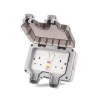 IP66 UK มาตรฐาน RCD ประเภทปลั๊ก Power Double Outlet แผง SwitchWaterproof Outdoor Wall Socket พร้อมสวิตช์สำหรับ Home Garden 13A