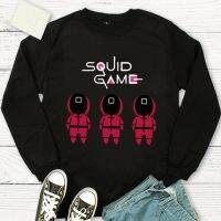 【halloween costume】Squid Game SquidGame เสื้อกันหนาวสีปลาหมึกเกมเสื้อพิมพ์ลายกราฟิกเสื้อเกาหลีทีวีโชว์