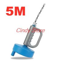 5 meters Long Kitchen Toilet Sewer Blockage Hand Tool Pipe Dredger Drains Dredge Drill-Powered Extendable Spring Cleaning Traps Drains