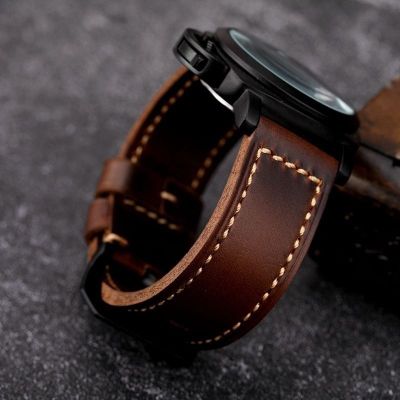 【Hot Sale】 hand-imported Horween cowhide strap without interlayer high quality and very durable mens genuine leather watch chain