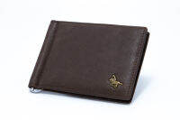 POLO HILL Mens Slim RFID Protected หนังแท้ Bifold Card Holder Wallet พร้อมคลิปหนีบเงิน C-PHW-6053-C