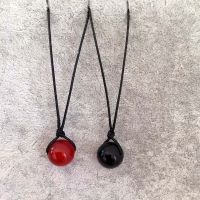 Agate Necklace Natural Stone Charms Pendants Ornaments Leather Rope Choker for Women Men Gifts Couple Jewelry Wholesale