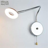 Modern Pull Chain Switch L35cm Hose LED Wall Lamp 5W Flexible Arm Light Lamp Bedside Reading Light Study Painting Wall Lighting