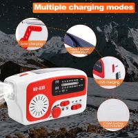 RD639 Solar Powered Radio 1200MAh Portable Solar Charge Hand Crank SOS Alarm AM/FM LED Torch Radio for Outdoor Emergency