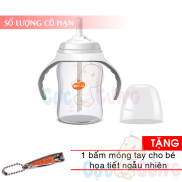 Bình đựng nước có ống hút cho bé uống nước Wesser 260ml Tặng 1 cắt móng