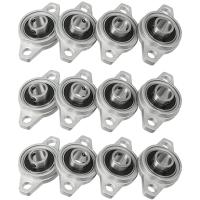 12Pcs KFL001 12mm Zinc Alloy Self Aligning Pillow Block Flange Bearing Rhombic Bearing Housing