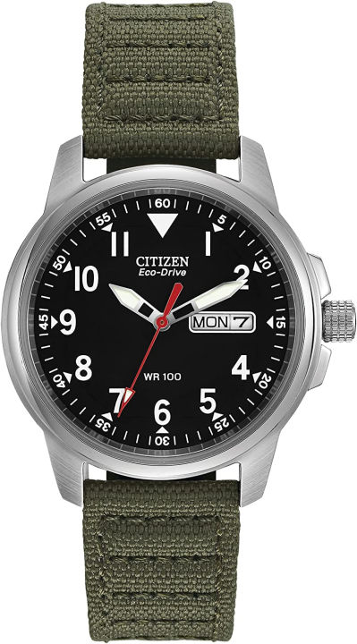 citizen-eco-drive-garrison-mens-watch-stainless-steel-with-nylon-strap-green-model-bm8180-03e