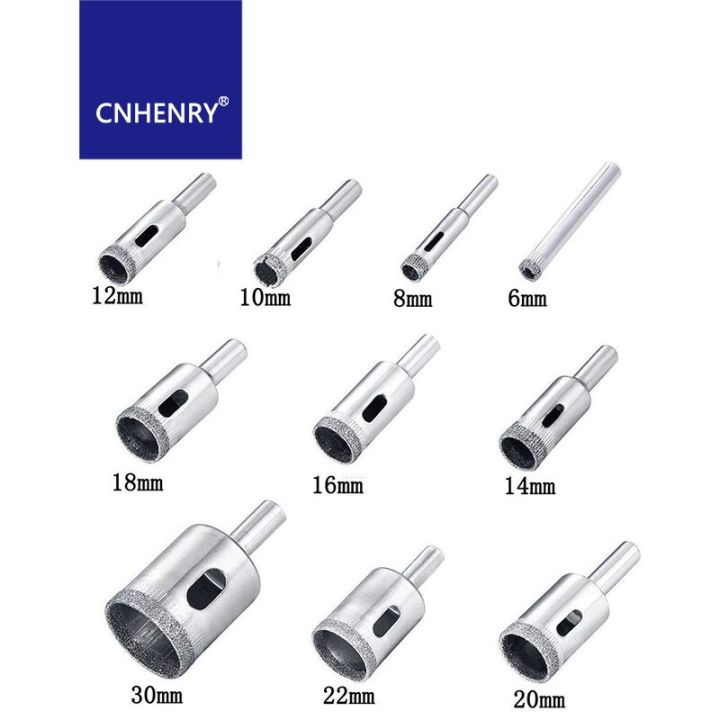 ดอกสว่านเคลือบเพชร-bit-core-hole-saw-set-round-drilling-bits-สําหรับกระเบื้องแก้วเซรามิกแก้ว-20mm-50mm-100mm-160mm-glass-hole-saw