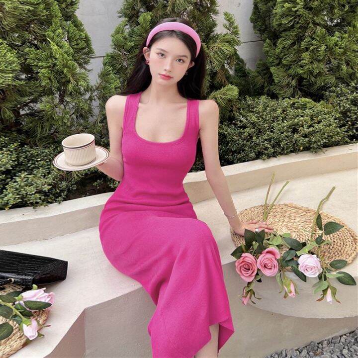 2022 new French Vest Skirt Girl Summer Closed In Spice Mei Red Sexy