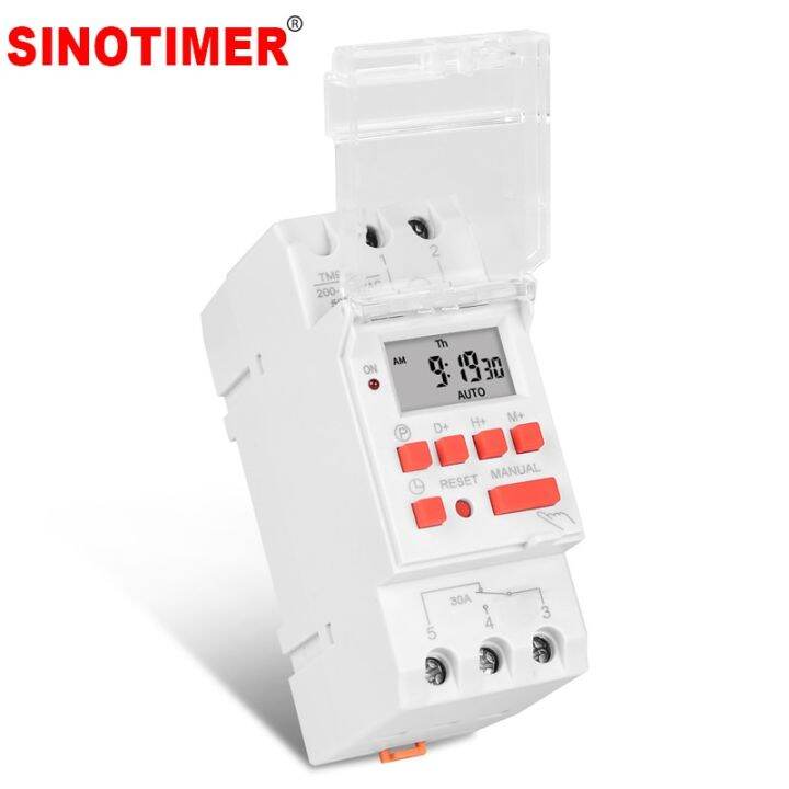 sinotimer-สวิตช์ตัวจับเวลารายสัปดาห์แบบดิจิตอลตั้งโปรแกรมได้220v-230v-ac-เวลาตัวควบคุมการรีเลย์7วันเปิดปิดอัตโนมัติราง-din