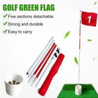 Golf Flagsticks Pro Putting Green Flags Hole Cup Set All 6 Feet, Pin Flags for Driving Range Backyard Portable 5-Section Design