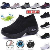 CODyx648 ?Runtop?Hot Ladies Outdoor Fashion Breathable Mesh Vamp Slip-on Air Cushion Sneakers Womens Casual Walking Platform Shoes