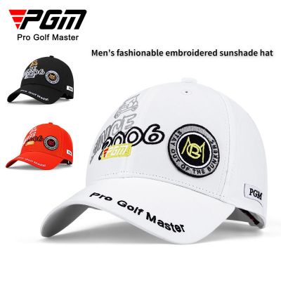 Pgm หมวกกันแดด ปักลาย ระบายอากาศ แห้งเร็ว แฟชั่น สําหรับผู้ชาย (สีส้ม ดํา ขาว) MZ043