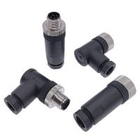 ‘；【=- 1Pc M12 Sensor Connector Straight Angle Male Female Waterproof  Screw Threaded Plug Coupling 3 4 5 8 Pin PG7 PG9