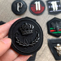 3D โลหะรอบสีดำ PU หนังเย็บปักถักร้อย Patches สำหรับเสื้อผ้า Appliques Crown Bee Badge Stripe สติกเกอร์เย็บบนแพทช์เสื้อผ้า-iodz29 shop