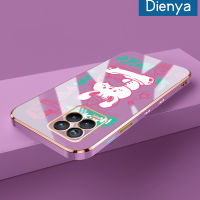 เคส Dienya สำหรับ Realme 8 Pro เคส8i Realme Narzo 50ลายการ์ตูนน่ารักโชคดีน่ารักใหม่กรอบสี่เหลี่ยมชุบซิลิก้าเจลนิ่มกันกระแทกเคสมือถือรวมเลนส์กล้องถ่ายรูปฝาครอบป้องกัน