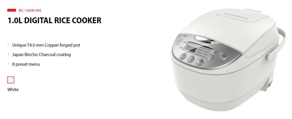 Toshiba 1.0L Digital Rice Cooker RC-10DR1NS