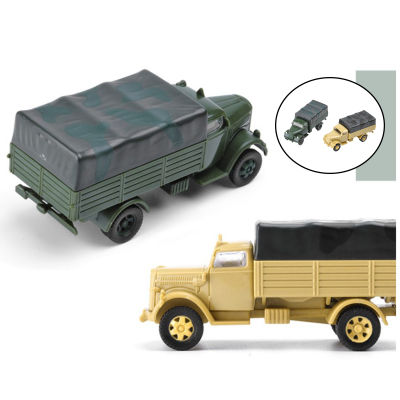 BolehDeals 2Pcs 1/72 4D Assemble Truck Building Kit Simulation Chariot 80 Wheeled Micro Landscape Plastic Armored Vehicle Collectibles