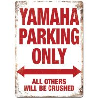 Yamaha ที่จอดรถ Wall Sign Plaque Classic Bike Crosser Road Decor Novelty Art ตลกอลูมิเนียมโลหะดีบุก Signs