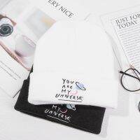 【YD】 1PC Fashion Kpop Knitted Hat MY UNIVERSE Embroidery Men Outdoor Windproof Warm Beanie Caps