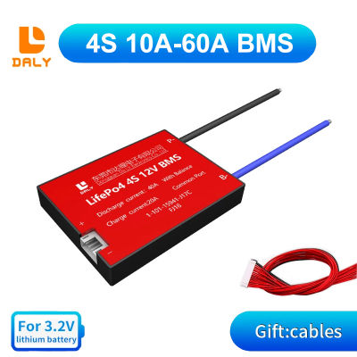 Daly 12V 4S LiFePO4 BMS 10A 15A 20A 30A 40A 50A 60A กันน้ำ BMS พร้อม Balance พอร์ตทั่วไป