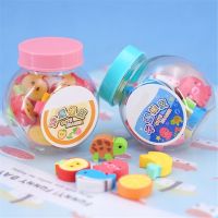 20 pcs/lot Mini Kawaii Cartoon Animal Eraser Cute Creative Fruit Rubber Eraser