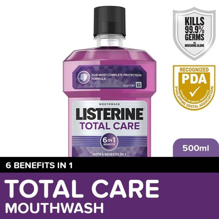 Listerine Total Care Mouthwash 500ml For Complete Oral CareToothbrush