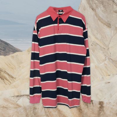 MiinShop เสื้อผู้ชาย เสื้อผ้าผู้ชายเท่ๆ Urthe - รุ่น URTHE Vintage Striped POLO V2 เสื้อผู้ชายสไตร์เกาหลี
