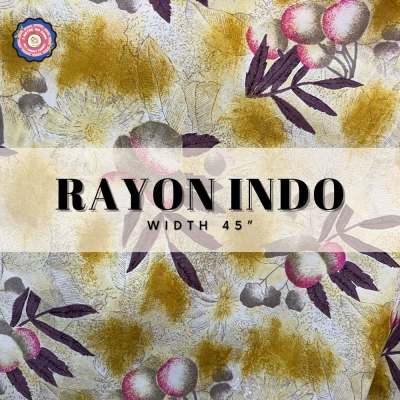 ผ้าเรย่อนอินโด (Rayon Indo) หน้าผ้า 45" ลื่น เนื้อเรียบ ผ้าตัดชุด ตัดกระโปรง เดรส ชุดทำงาน ผ้าเมตร ผ้าหลา ตัดกระโปรง ผ้าสวย
