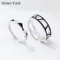 Uini-หาง925เงินสเตอร์ลิงบุคลิกภาพแหวนคู่เครื่องประดับมุมกลวง