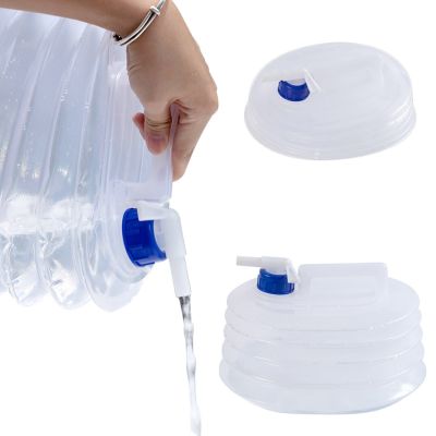 3L/5L/10L/15L Collapsible Water Jug Outdoor Camping Fishing Foldable Water Bag Plastic Reusable Car Water Container with Faucet