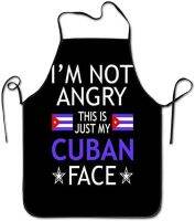 This Is Just My Cuban Apron Face Cooking Women Men Waterproof Apron Home Kitchen Decorations 20.5x28.3Inch Aprons