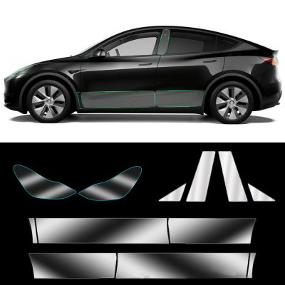 ชุดตกแต่งสำหรับ Tesla Model3/Y 2017-2023ประตูหน้าประตูหลังฟิล์มป้องกันขยายล่องหนเสื้อผ้ารถยนต์ PPF ฟิลม์ติดโคมไฟ