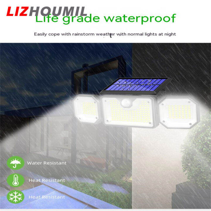 lizhoumil-ไฟสนามโคมไฟติดผนังพลังงานแสงอาทิตย์3โหมด-กลางแจ้งกันน้ำเหนี่ยวนำร่างกายมนุษย์พร้อมแผงโซล่า