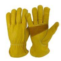 Safety Gloves Cowhide Leather Mens Driver Working Welding MOTO Wear-resisting 4021-1