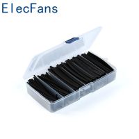 Black 165pcs BoxedHeat Shrink Shrinkable Sleeve 600V 2mm 3mm 4mm 5mm 6mm 8mm Elecfans