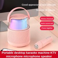 2022New Family Portable Desktop Karaoke Machine KTV Microphone Audio RGB LED Light Mini Karaoke Voice Amplifier Megaphone Radio Megaphones