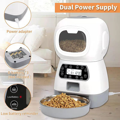 3.5L Automatic Feeder เครื่องจ่ายอาหารอัจฉริยะสำหรับสุนัข Cat Bowl Timer Robot Feeding Water Dispenser Auto Sensor Cat Fountain