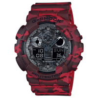 นาฬิกาข้อมือ G SHOCK นาฬิกาข้อมือกันน้ำ รุ่น GA-100CM-4ADR สีแดง (Red) ประกันศูนย์ CMG 1 ปี