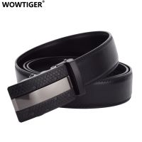 WOWTIGER สายรัดหนังวัวสีน้ำตาลกว้าง3.5ซม.,เข็มขัดผู้ชายคุณภาพสูงหัวเข็มขัดแบรนด์อัตโนมัติสำหรับเป็นของขวัญ