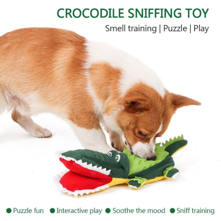 โลกผลิตภัณฑ์สัตว์เลี้ยงร้านค้า-ของเล่นฝึกการดมกลิ่นของสุนัขของเล่นเคี้ยวจระเข้ส่งเสียงดัง