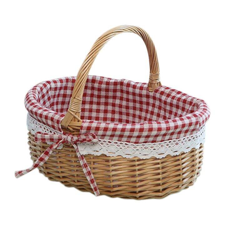 Wicker Basket Gift Baskets Empty Oval Willow Woven Picnic Basket with