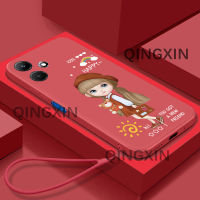 สำหรับ Rinix ร้อน30i เคสโทรศัพท์ Tooncutecute ผู้หญิงดีไซน์ TPU อ่อนลายการ์ตูนเคสนิ่มยอดนิยมฟรีสายคล้องดีไซน์ขอบตรง